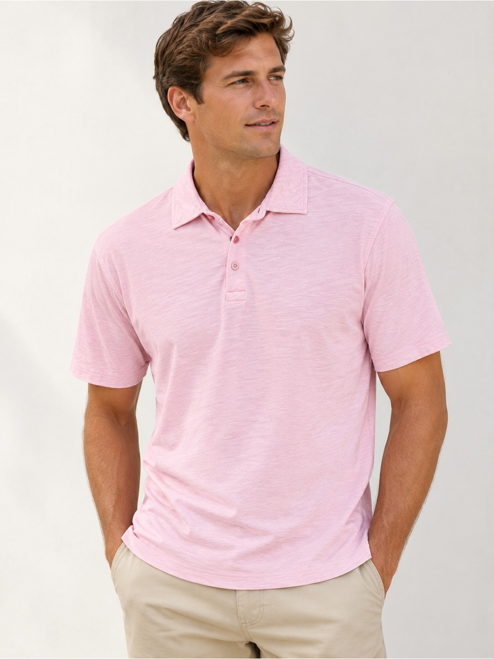 G/FORE $110 Pink Pima Cotton Short-Sleeve Mens Polo XL EUC